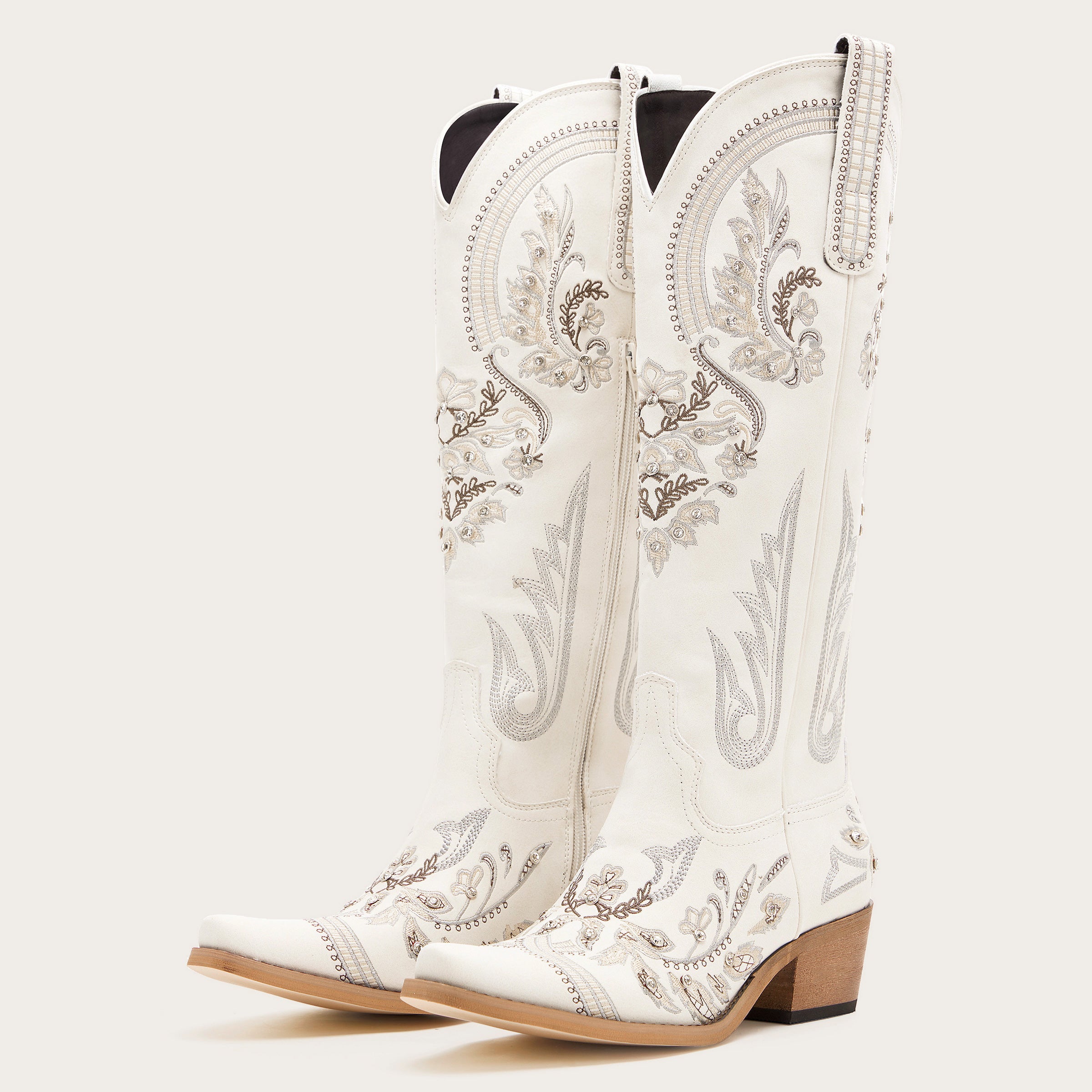 White sparkly cowgirl shops boots