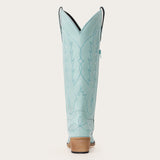 Rosemary - Sky Blue Embroidered Cowgirl Boots with Intricate Stitching