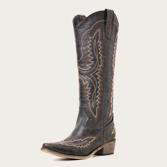 Josie - Bold Embroidered Cowgirl Boots with Western Charm