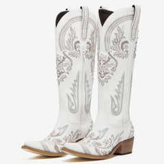 Aurelia - Rhinestone Embellished Cowgirl Boots with Sparkling Elegance