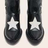 Hensley - Bold Black Cowgirl Boots with Star Embellishments