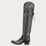 Ross - Over-the-Knee Cowgirl Boots with Adjustable Calf Fit and Back Lace-Up Detailing