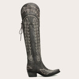 Ross - Over-the-Knee Cowgirl Boots with Adjustable Calf Fit and Back Lace-Up Detailing