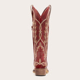 Rosemary - Burgundy Embroidered Cowgirl Boots with Intricate Stitching