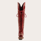 Ross - Over-the-Knee Cowgirl Boots with Adjustable Calf Fit and Back Lace-Up Detailing