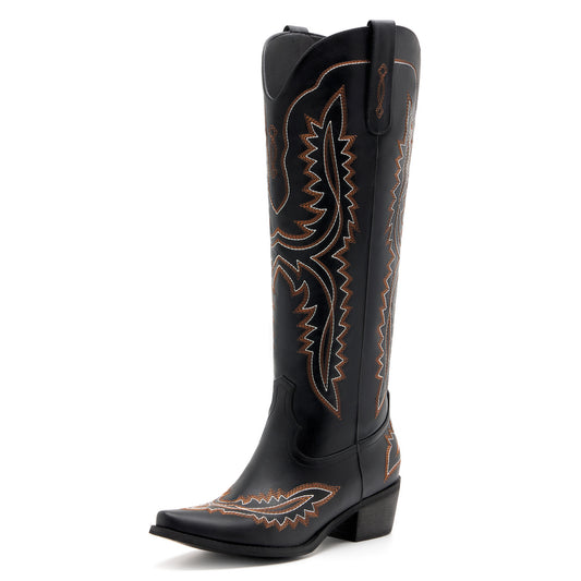 Josie - Bold Embroidered Cowgirl Boots with Western Charm