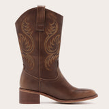 Bronco - Women's Brown Square Toe Embroidered Cowgirl Boots