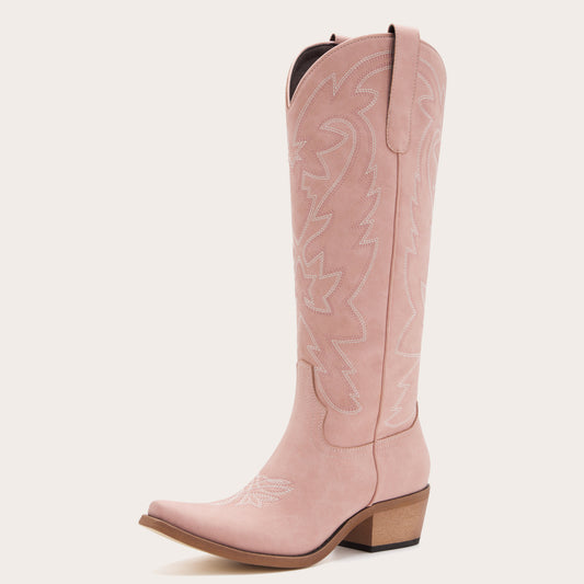 Molly Wood - Embroidered Cowgirl Boots with Soft Western Charm