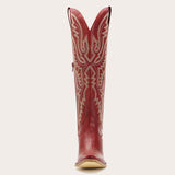 Withersteen - Burgundy Embroidered Cowgirl Boots with Bold Detailing