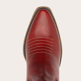 Withersteen - Burgundy Embroidered Cowgirl Boots with Bold Detailing