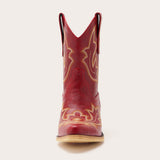 Burgundy Embroidered Cowboy Boots with Classic Western Design