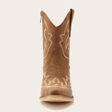 Brown Embroidered Cowboy Boots with Classic Western Design