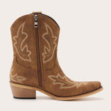 Brown Embroidered Cowboy Boots with Classic Western Design