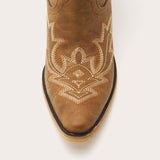 Brown Embroidered Cowboy Boots with Classic Western Design