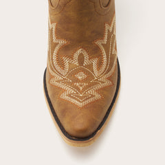 Brown Embroidered Cowboy Boots with Classic Western Design