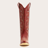 Stella - Red Starry Embroidered Cowgirl Boots with Bold Detailing