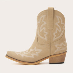 Dakota - Suede Cowgirl Booties with Classic Western Charm