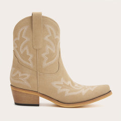 Dakota - Suede Cowgirl Booties with Classic Western Charm