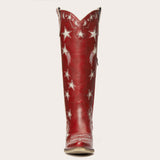 Celestial - Burgundy Star and Moon Embroidered Cowboy Boots