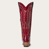 Laurey - Crimson Embroidered Cowgirl Boots with Classic Western Flair