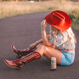 Rosemary - Burgundy Embroidered Cowgirl Boots with Intricate Stitching