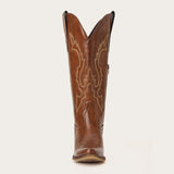 Phoenix - Brown Leather Cowboy Boots with Classic Western Embroidery