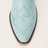 Rosemary - Sky Blue Embroidered Cowgirl Boots with Intricate Stitching