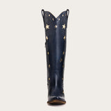 Celestial - Navy Blue Star and Moon Embroidered Cowboy Boots