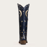 Celestial - Navy Blue Star and Moon Embroidered Cowboy Boots