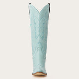 Rosemary - Sky Blue Embroidered Cowgirl Boots with Intricate Stitching