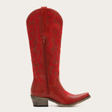 Molly Wood - Burgundy Embroidered Cowgirl Boots with Soft Western Charm