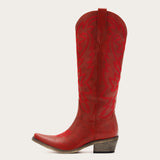 Molly Wood - Burgundy Embroidered Cowgirl Boots with Soft Western Charm