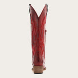 Phoenix - Crimson Leather Cowboy Boots with Classic Western Embroidery