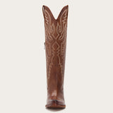 Withersteen - Brown Leather Embroidered Cowgirl Boots with Bold Detailing