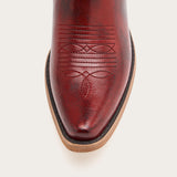 Phoenix - Crimson Leather Cowboy Boots with Classic Western Embroidery