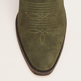 Laurey - Olive Suede Embroidered Cowgirl Boots with Classic Western Flair