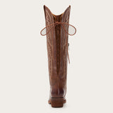 Withersteen - Brown Leather Embroidered Cowgirl Boots with Bold Detailing