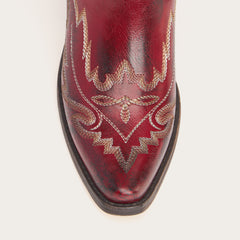 Eula - Long Red Cowgirl Boots with Intricate Western Embroidery