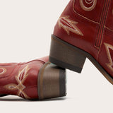 Rosemary - Burgundy Embroidered Cowgirl Boots with Intricate Stitching