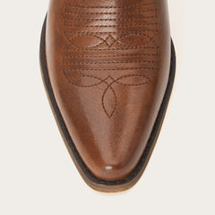 Phoenix - Brown Leather Cowboy Boots with Classic Western Embroidery